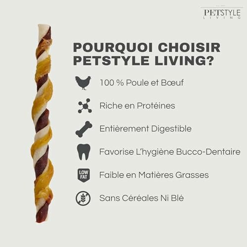 Bâtonnets à Mâcher au Poulet & Bœuf